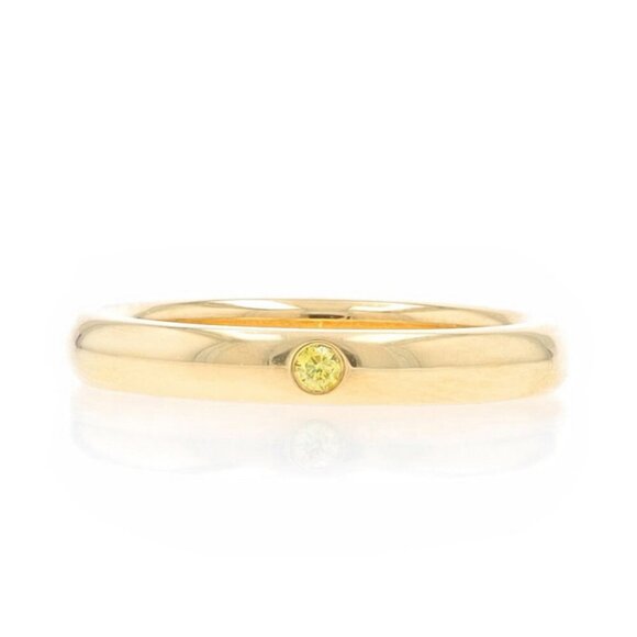 Tiffany & Co. Elsa Peretti Diamond Solitaire Band - Yellow Gold 18k Wedding Ring